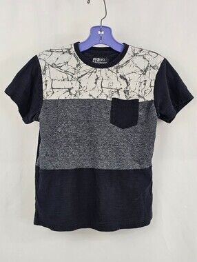 Zero Nineteen Boys' Short Sleeve Color-Block T-Shirt Chest Pocket, M